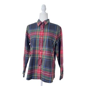 Foxcroft Shaped Fit Plaid Button Front Shirt Size 12 (Fits 2–4)
